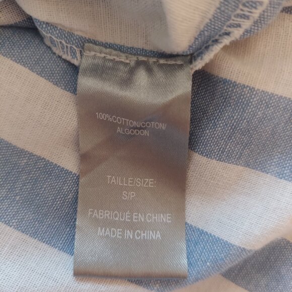 Suzy Shier Blue & White Striped Sleeveless Midi Dress | 100% Wool | Size S - Picture 8 of 8